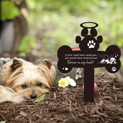 Rngmsi lapida metalica perro jardín diseño resistente para exteriores.