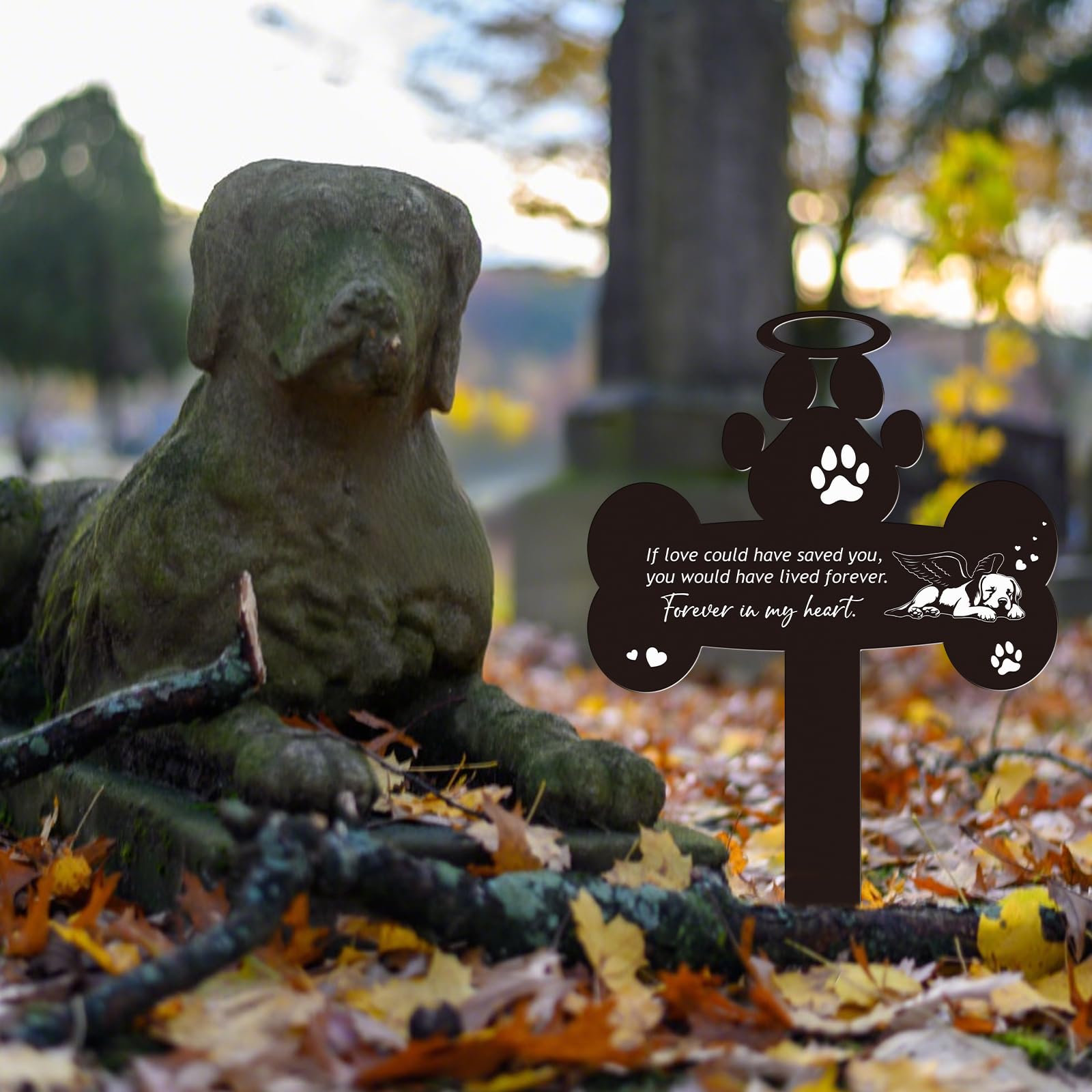Rngmsi placa estaca jardín recuerdo perruno, fácil de distinguir.