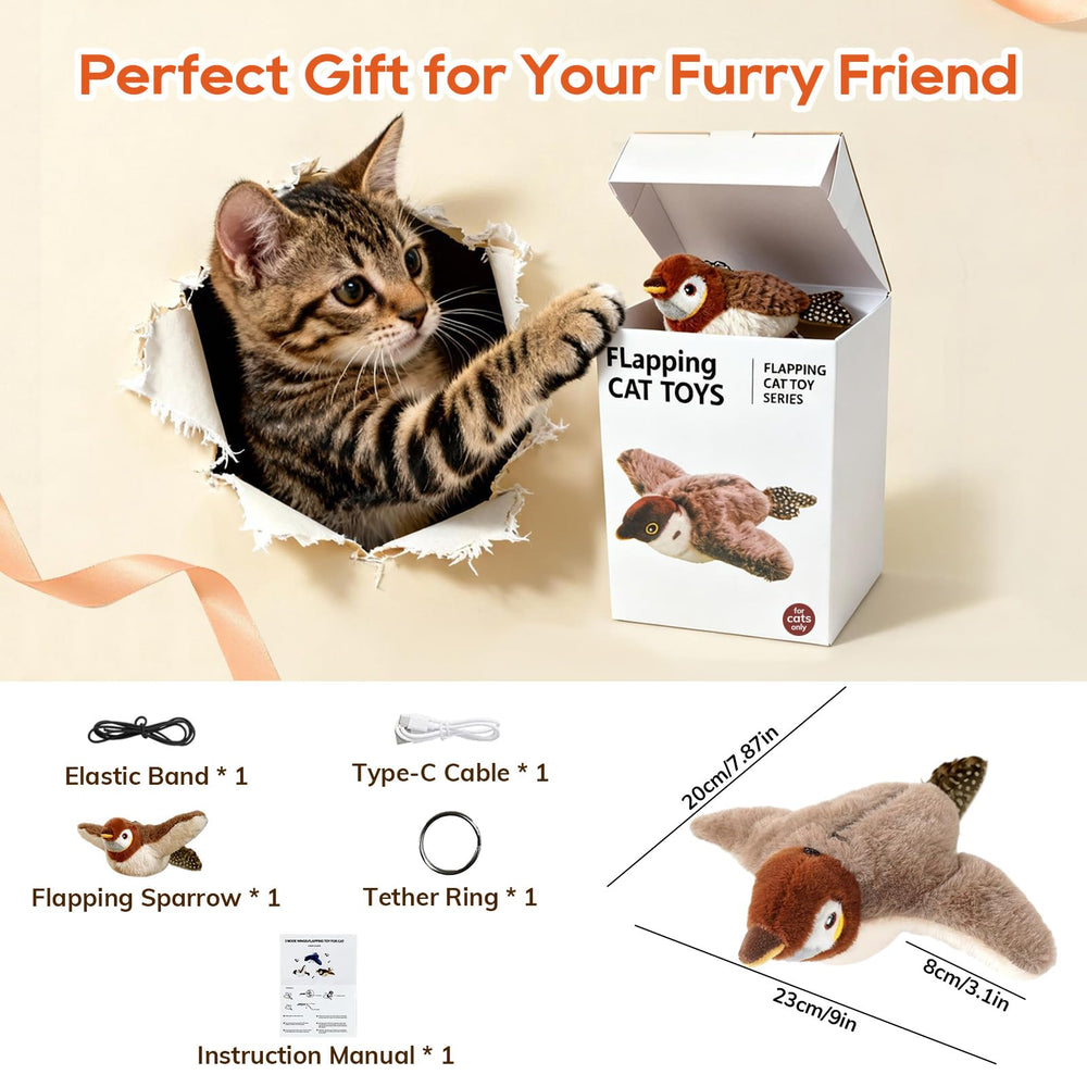 Rocfish Juguete Gato Carga USB: evita baterías desechables y simplifica recargas.