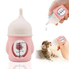 Rock Tech biberón ergonómico para mascotas en rosa, facilita agarre cómodo durante la alimentación.