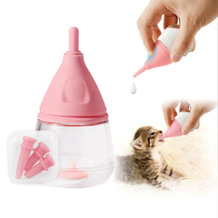 Rock Tech biberón ergonómico para gatito, 40 ml, rosa, facilita la alimentación.