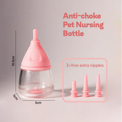 Rock Tech tetina de silicona anti-atragantamiento, rosa, ideal para gatitos y cachorros.