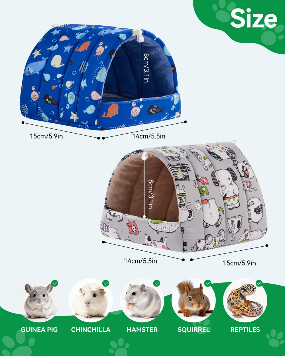Rodizoo cama de hámster lavable a máquina, limpieza fácil.