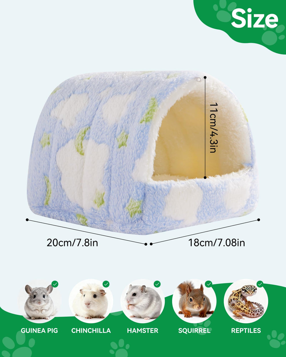 Rodizoo refugio hamster acolchado para descanso cálido en jaula.