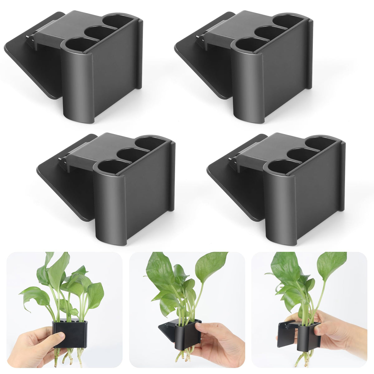 Roetelo: taza para planta acuática con 3 huecos, ideal para cultivar plantas sin desbordes.