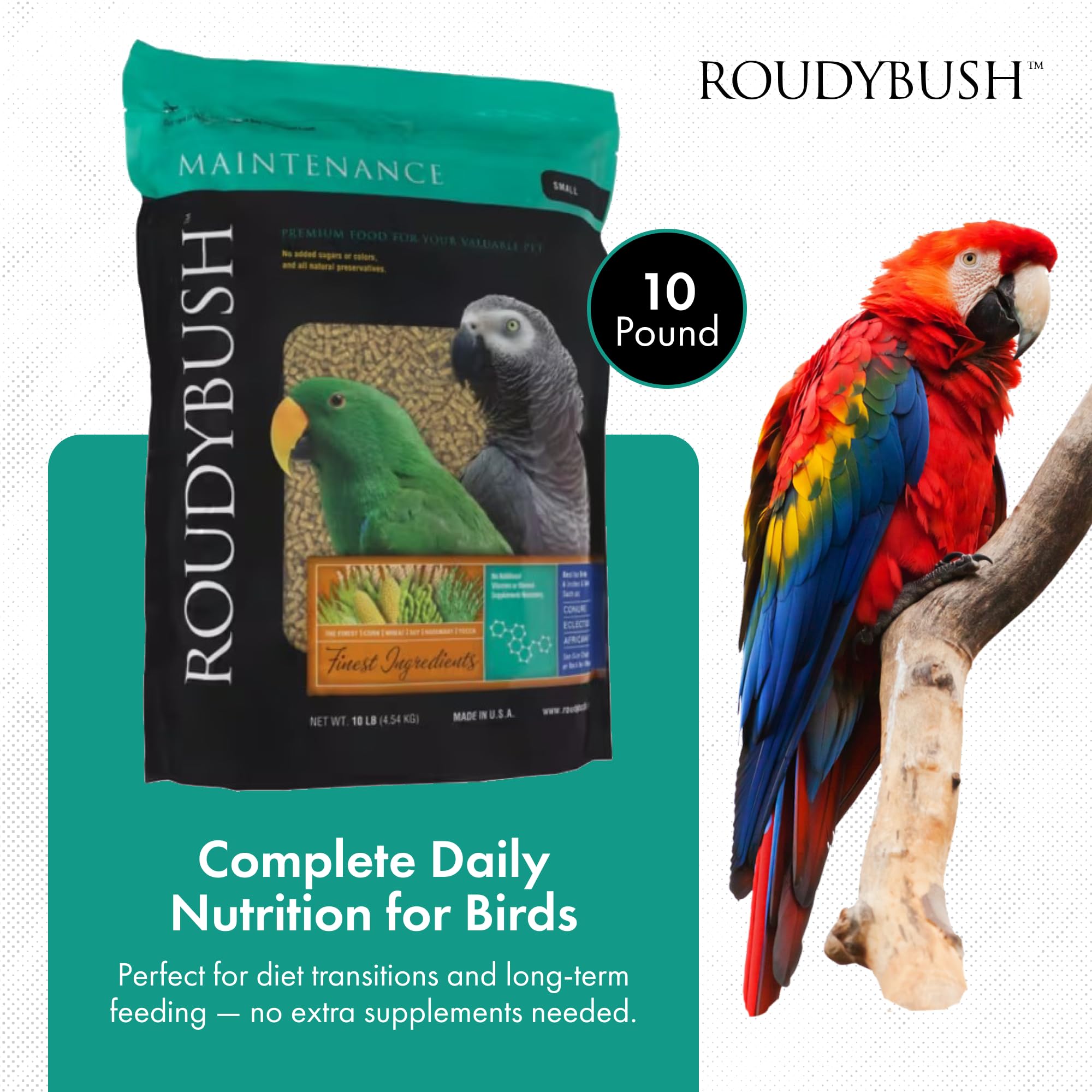Roudybush alimento diario con cuchara medidora para porciones consistentes