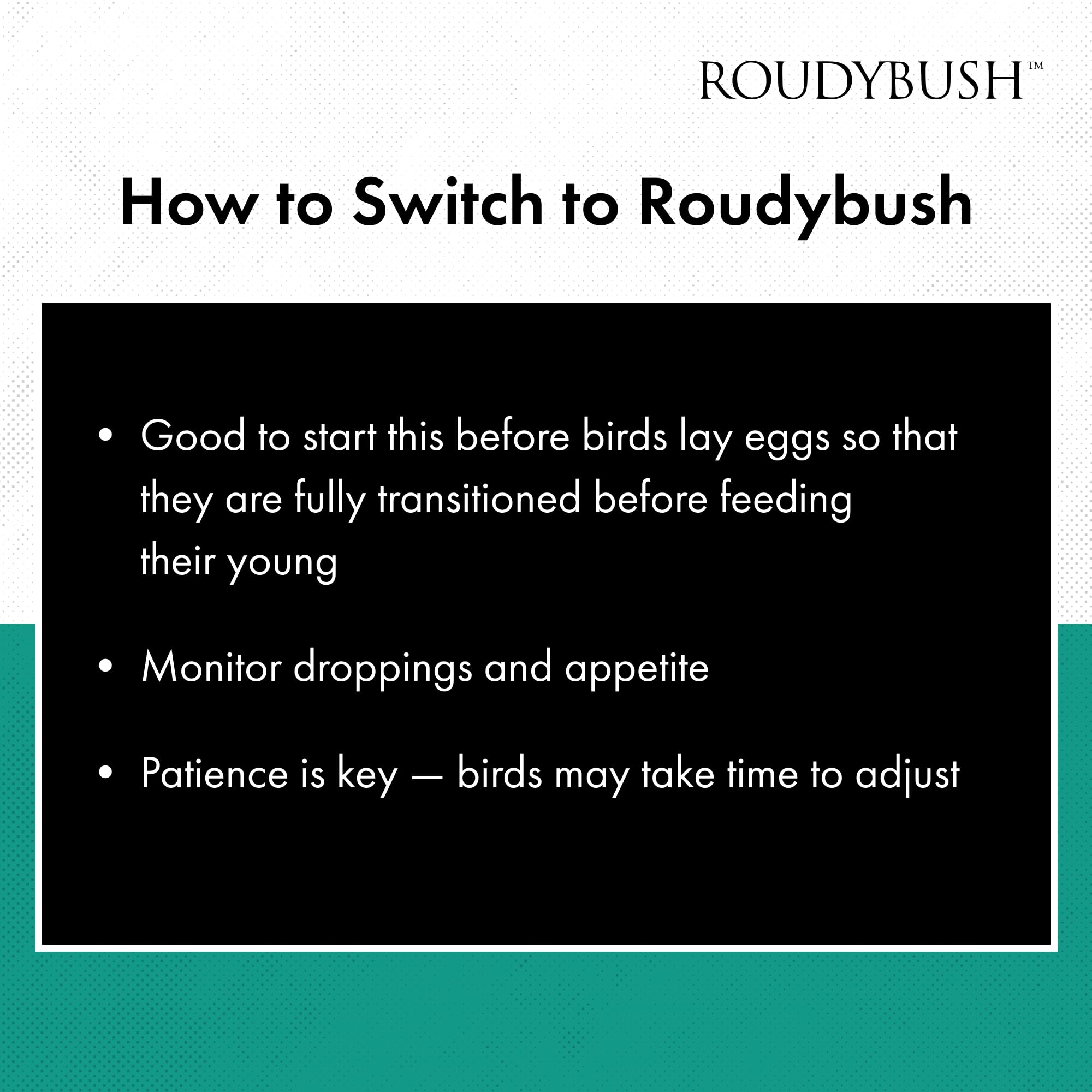 Roudybush envase con etiqueta clara para compra repetida