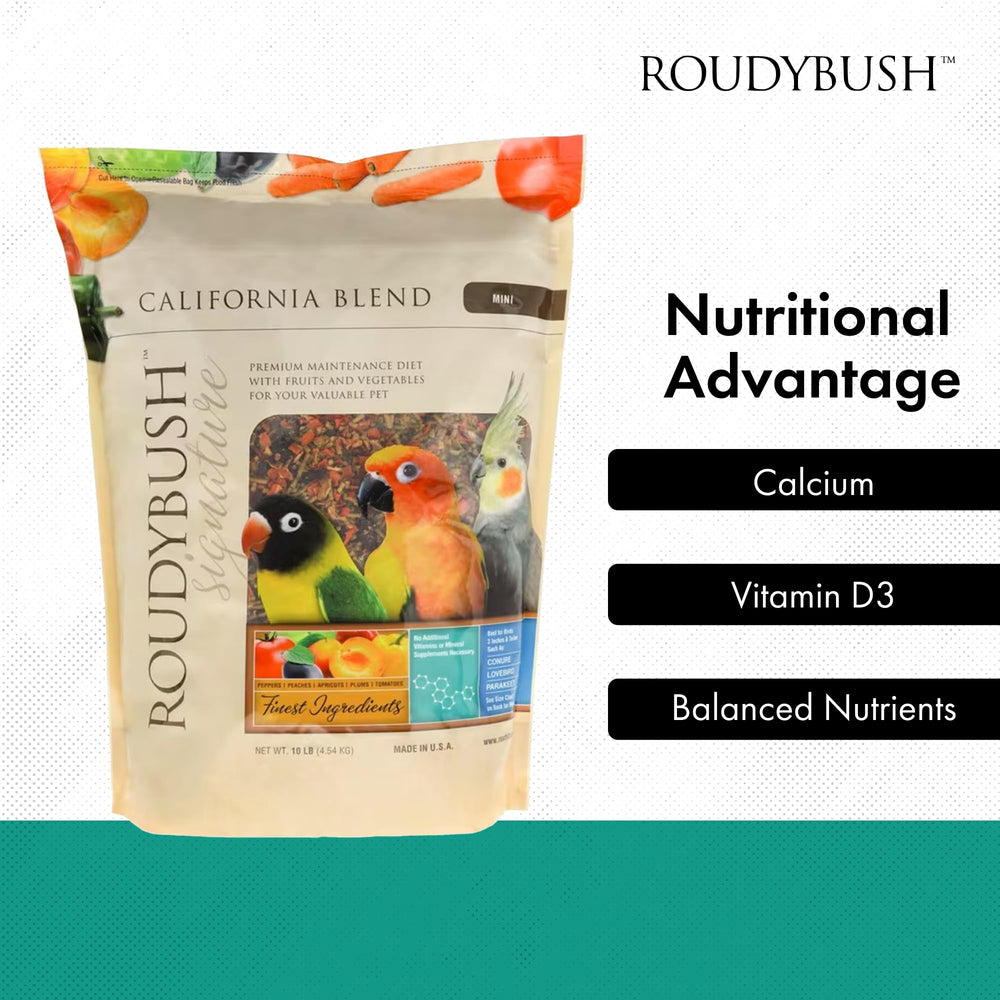 RoudyBush California Blend: transición suave para cambiar la dieta de aves.