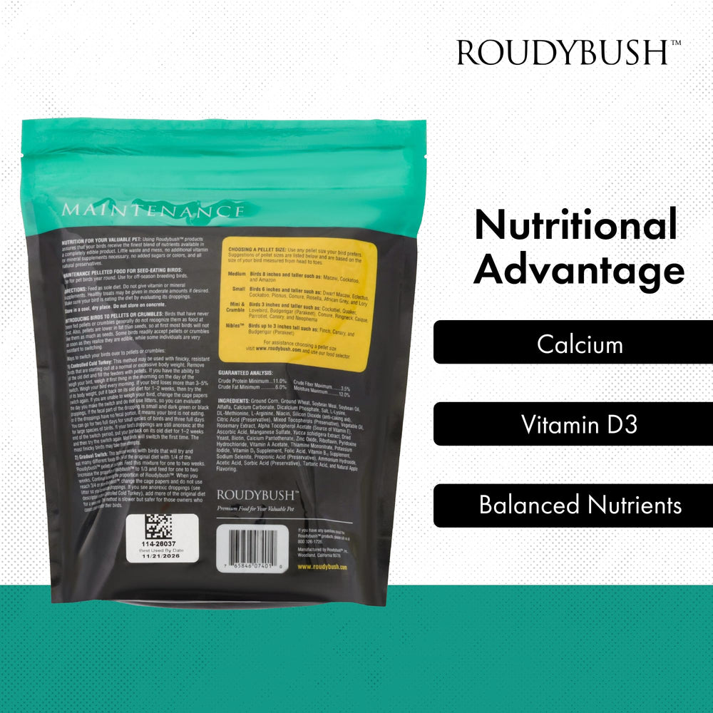 RoudyBush Pellets para crianza de aves y pollitos.