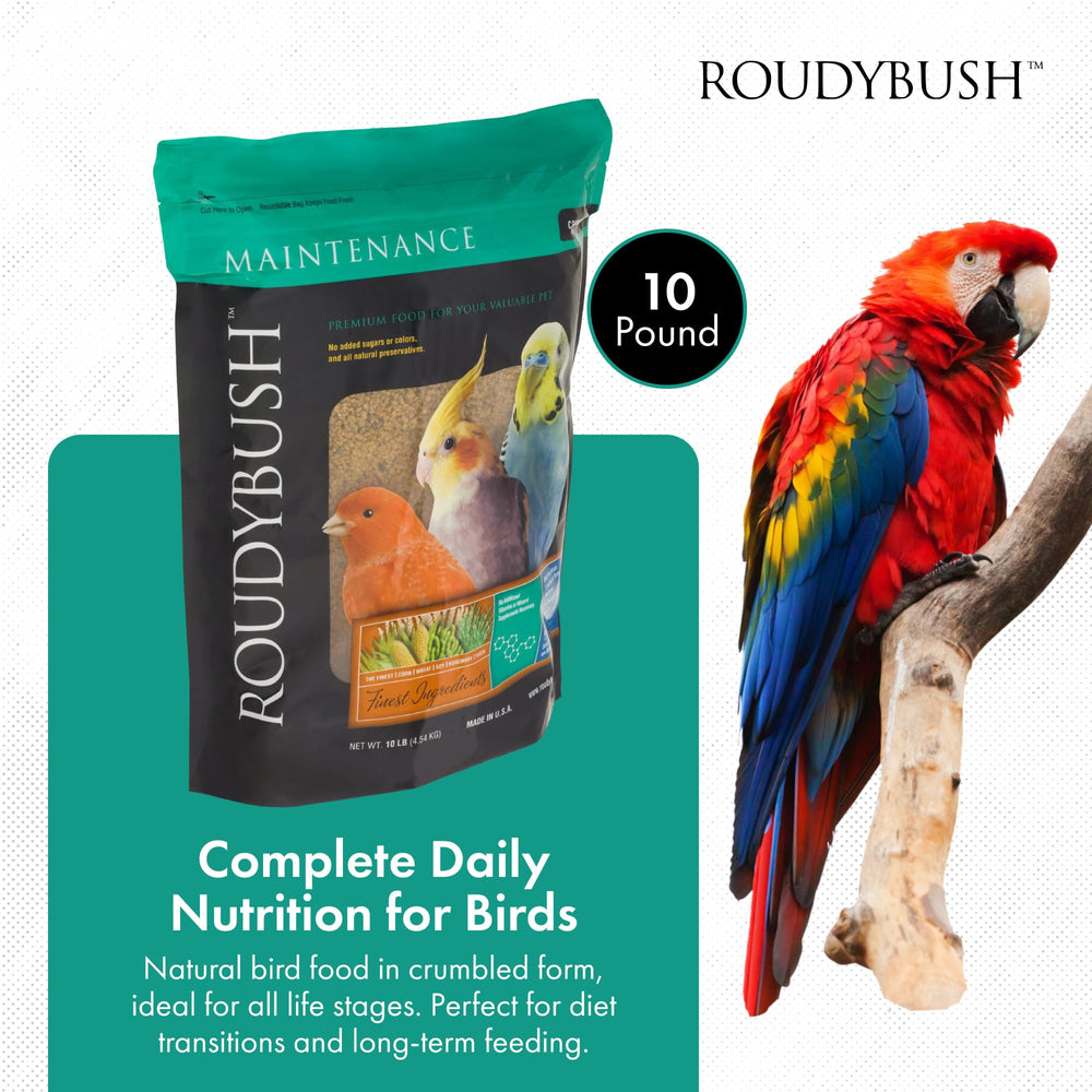 RoudyBush ingredientes de la fórmula: nutrición completa para aves.