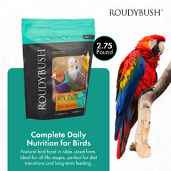 Pellets de Roudybush para aves de tamaño pequeño, fáciles de consumir.