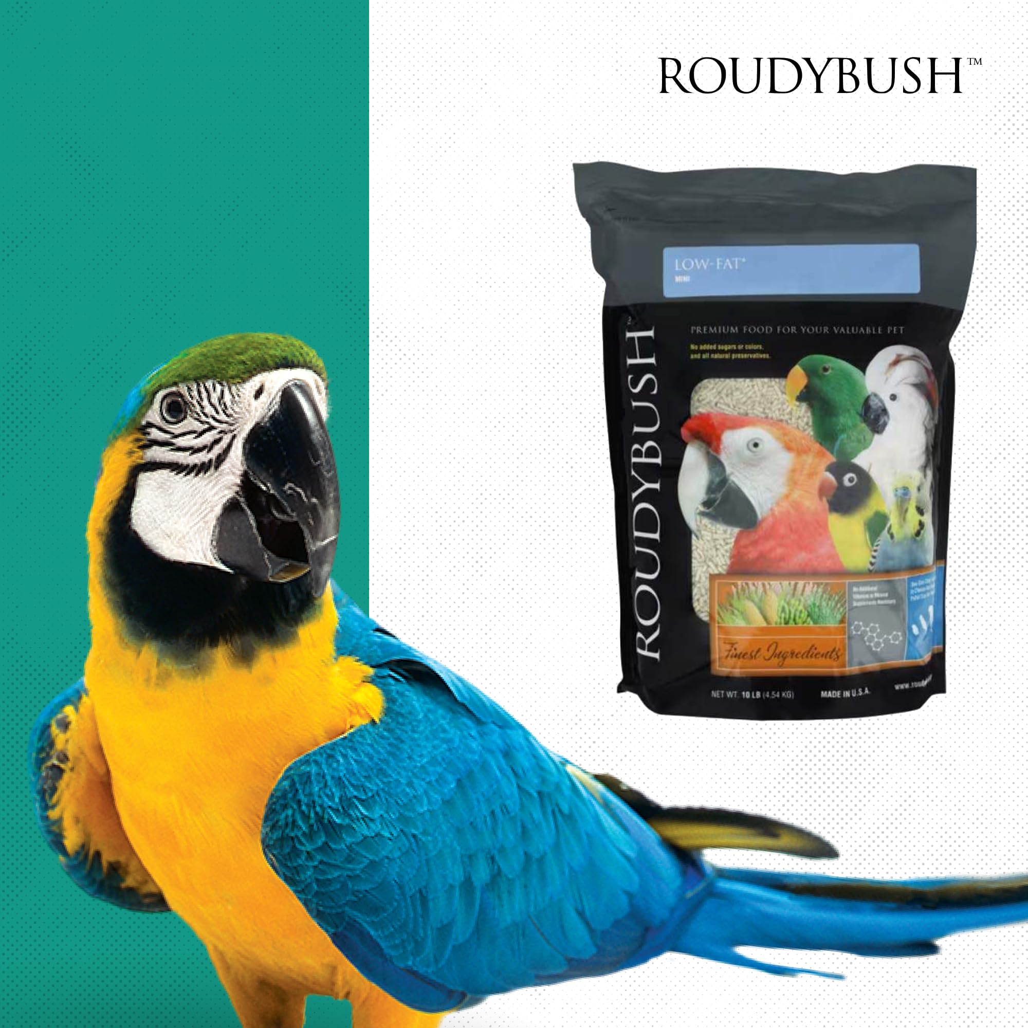 RoudyBush presentación de 10 lb para suministro continuo.