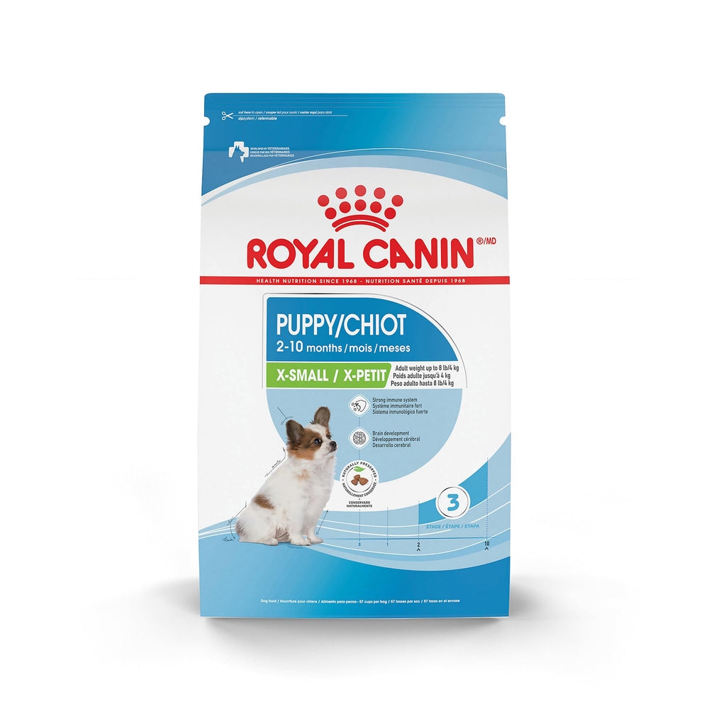 Royal Canin bolsa de alimento seco para cachorro tamaño extra pequeño, ideal para crecimiento.