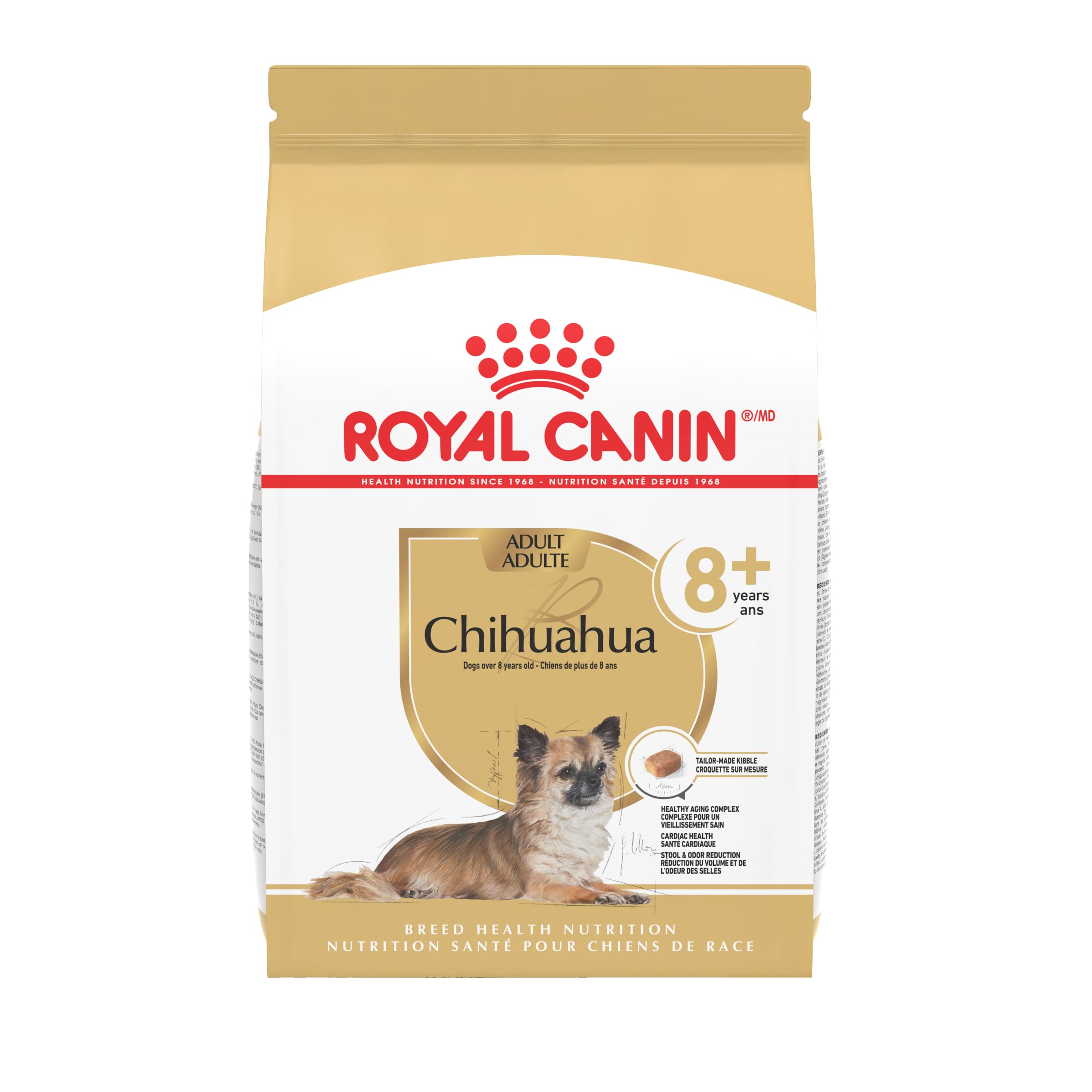 Royal Canin Chihuahua Adult 8+ en bolsa de 2,5 lb, nutrición específica para seniors