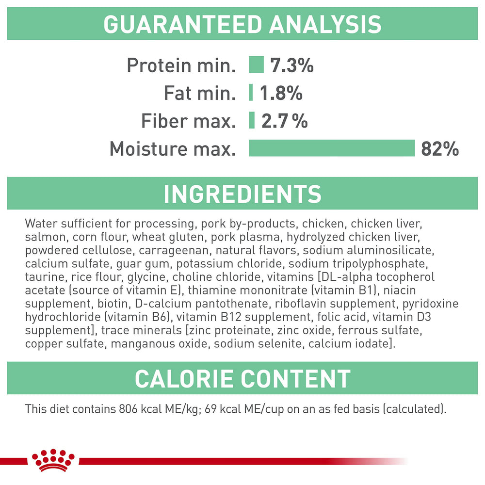 Royal Canin Cuidado Digestivo en salsa, presentación en lata, 3oz, fusión de sabor y nutrición.