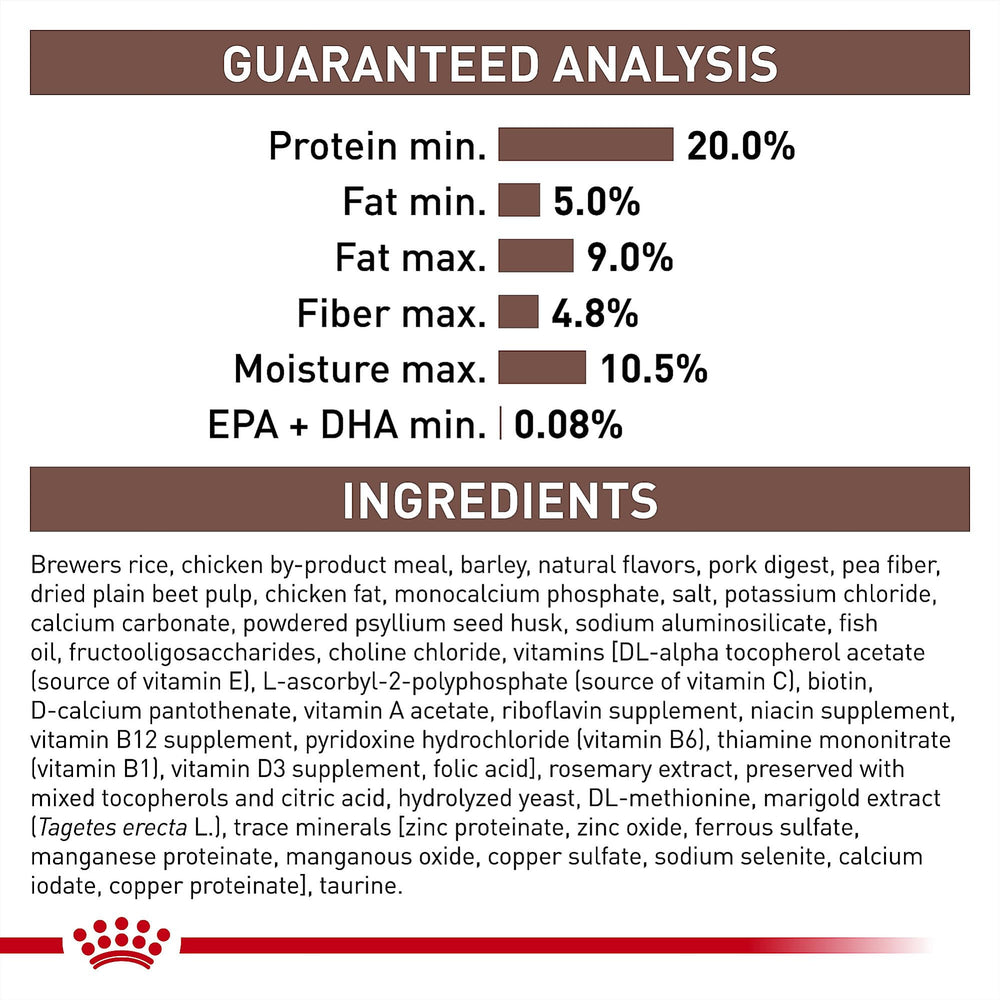 Royal Canin dieta terapéutica para condiciones digestivas específicas.