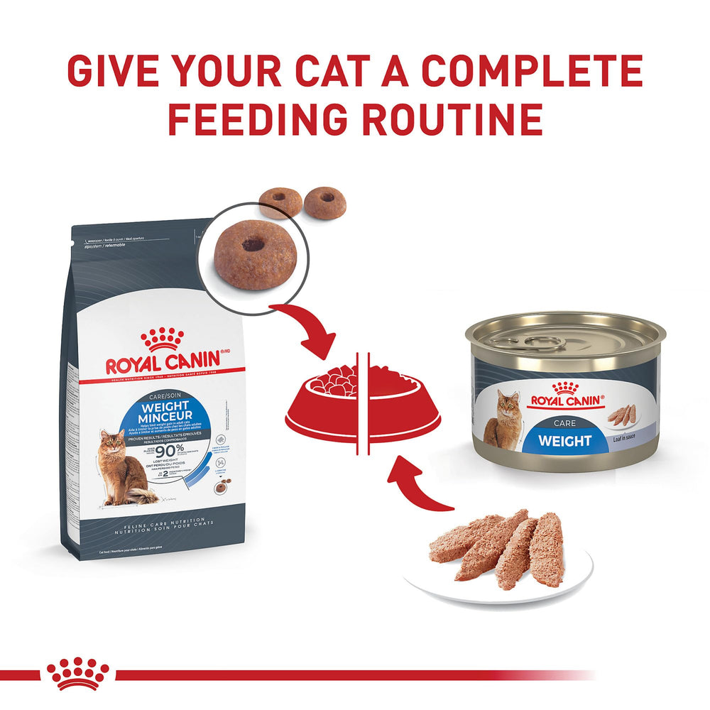 Royal Canin Feline Weight Care Loaf en Salsa: ideal para combinar con croquetas de cuidado.