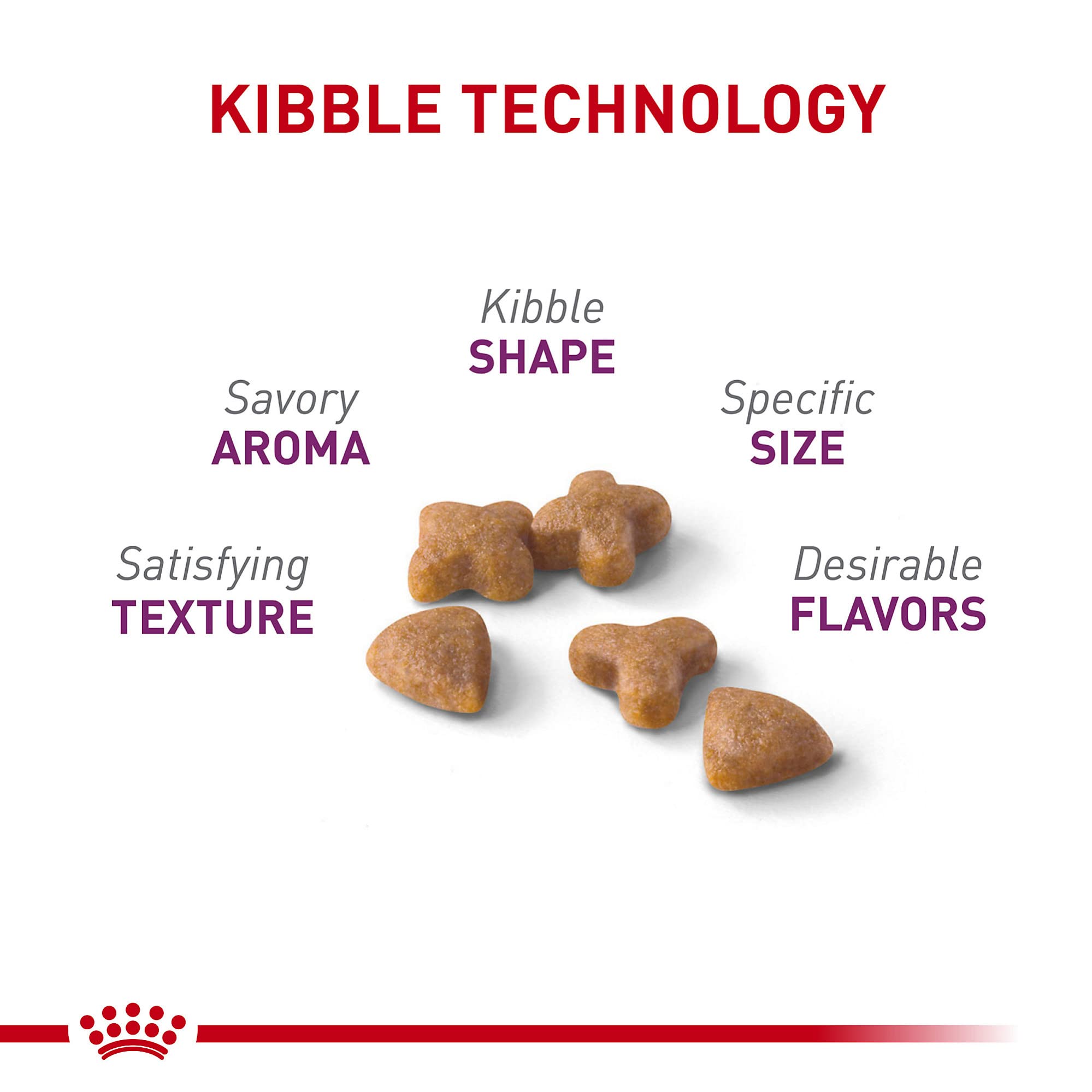 Royal Canin Croquetas de tres formas para mayor atractivo.