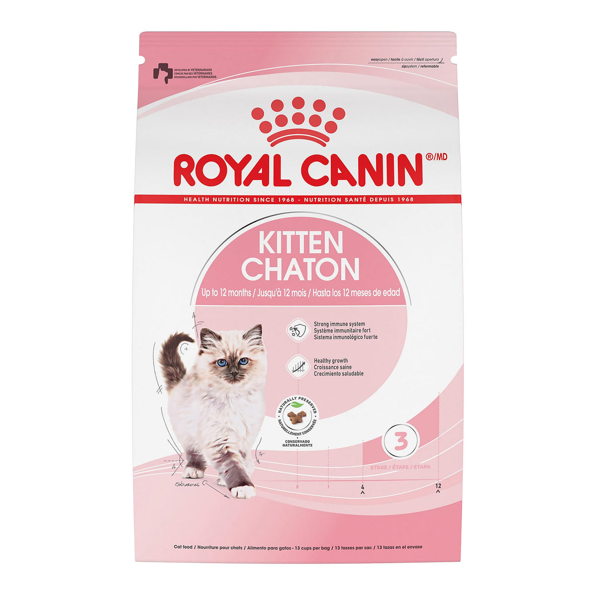 ROYAL CANIN: bolsa de 14 lb para gatitos en crecimiento.