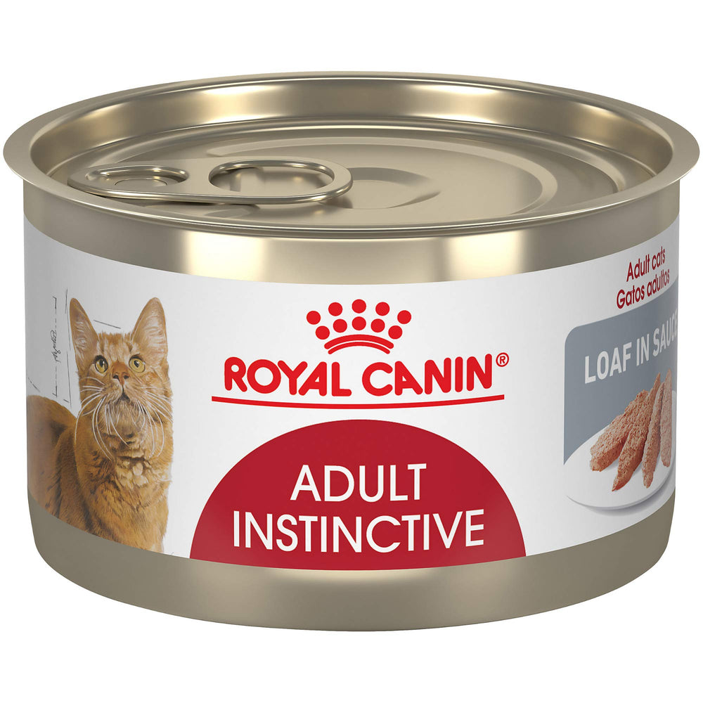 Royal Canin Feline Instinctive lata con salsa, sabor atractivo para gatos adultos.