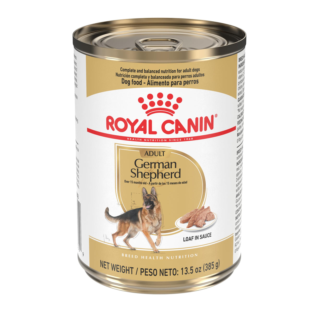ROYAL CANIN Pastor Alemán Adulta paté en salsa en lata para gusto y bienestar.