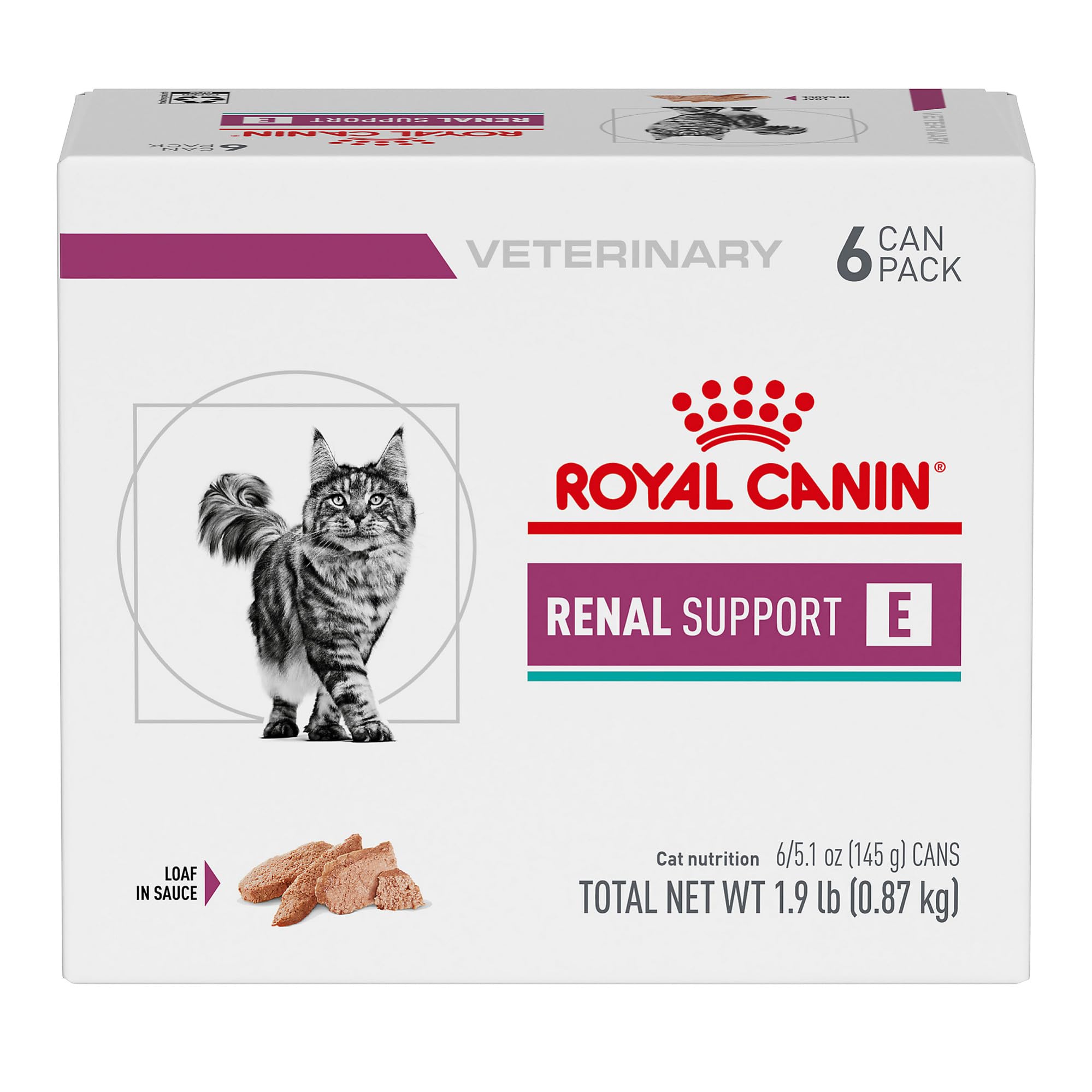 Royal Canin Renal Support E: lata con salsa para estimular el apetito felino.