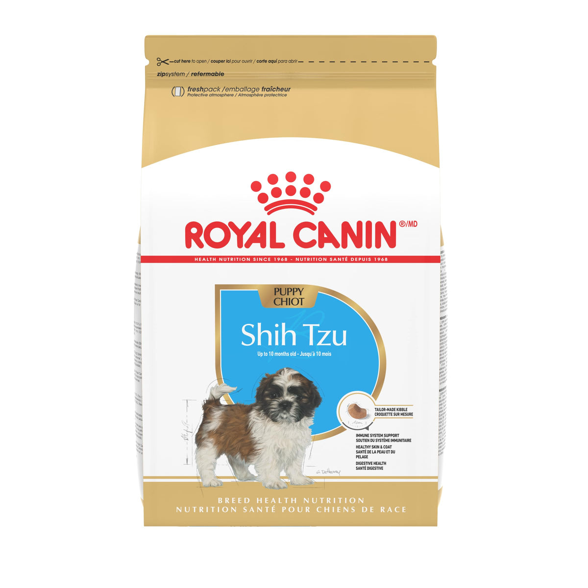 ROYAL CANIN Shih Tzu Puppy, bolsa de comida seca para cachorros, nutrición de crecimiento.