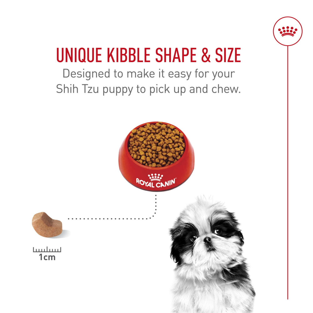 ROYAL CANIN Shih Tzu Puppy, prebióticos y proteínas para una digestión equilibrada.