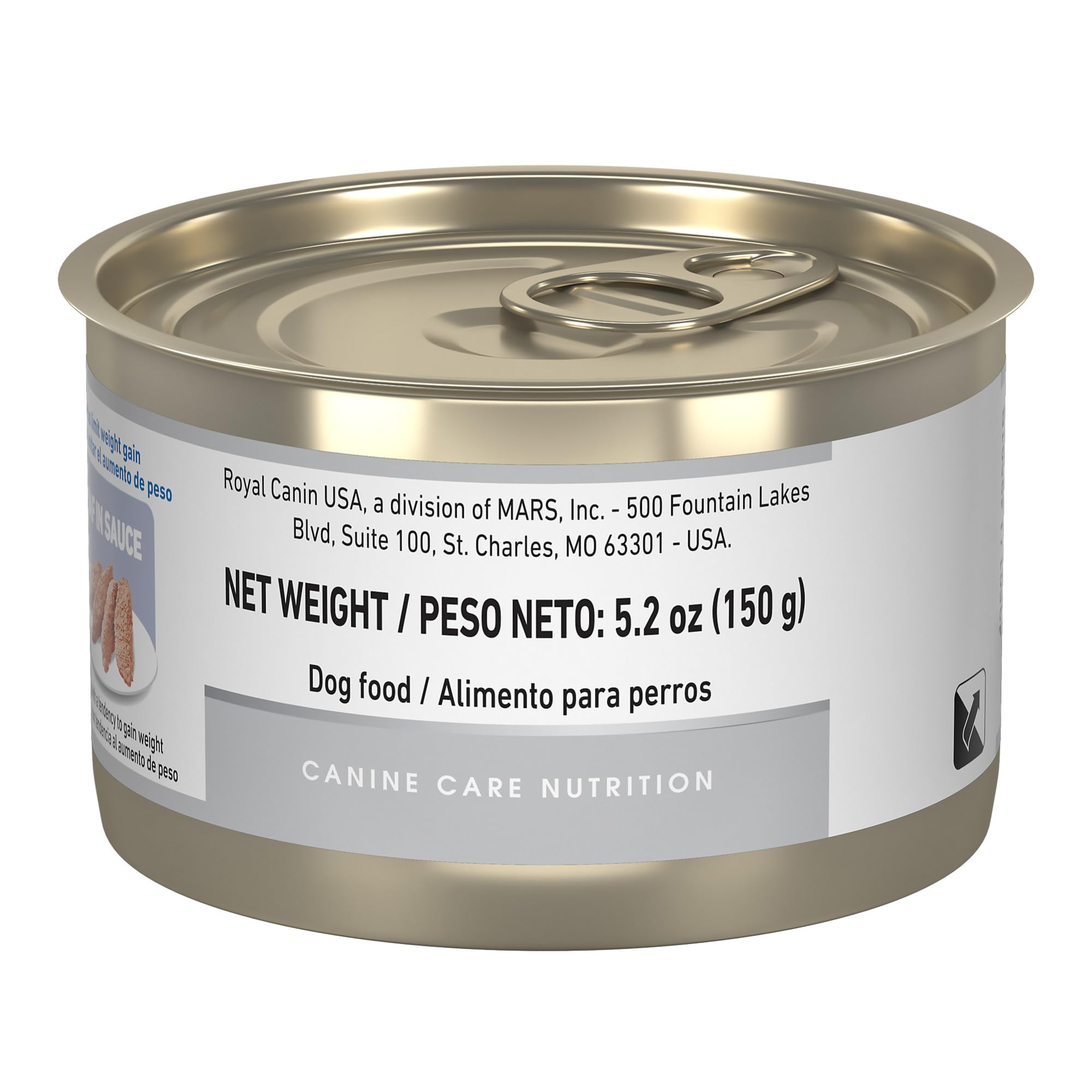 Royal Canin Weight Care, textura paté en salsa: nutrición completa para adultos.