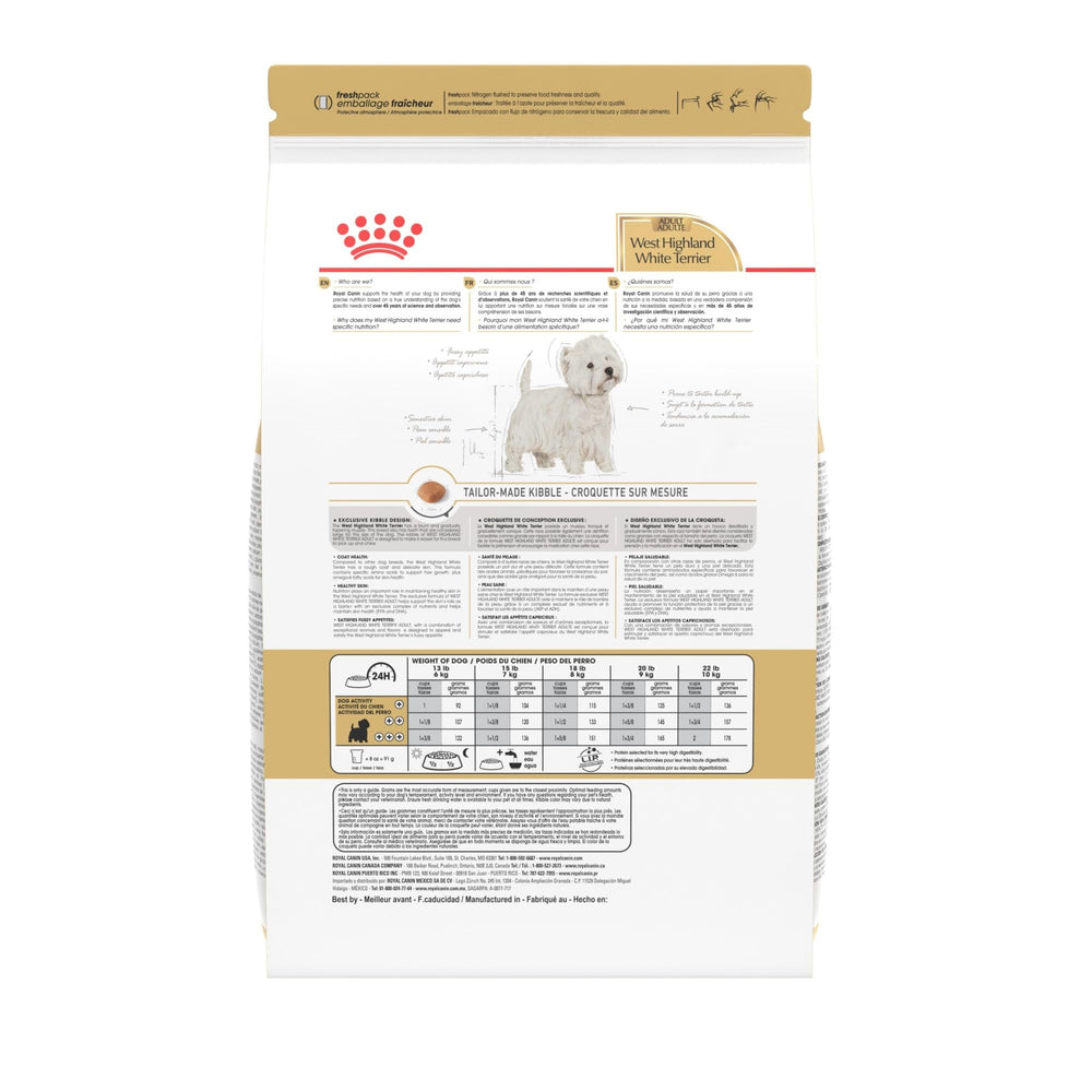 Royal Canin West Highland White Terrier, adecuado para comedores exigentes.