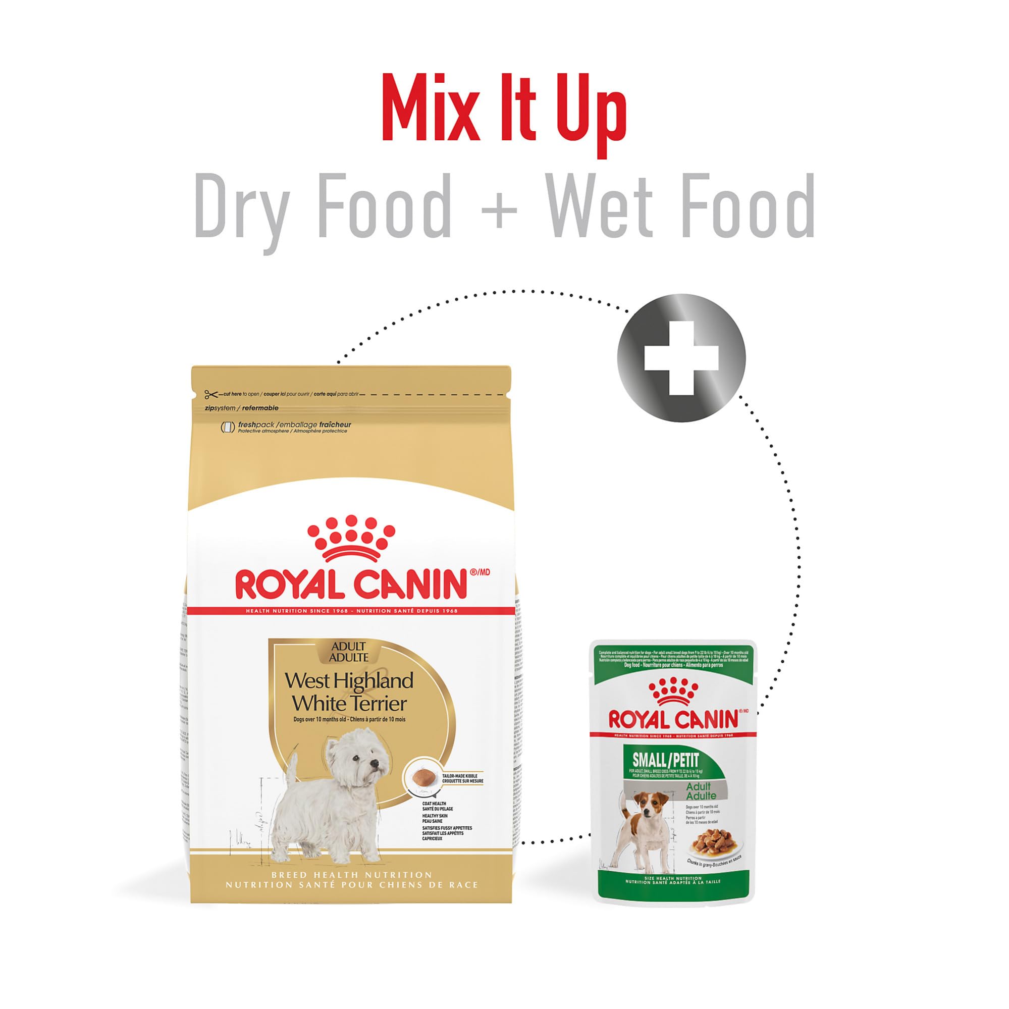 Royal Canin West Highland White Terrier, manto doble cuidado gracias a aminoácidos y omega.