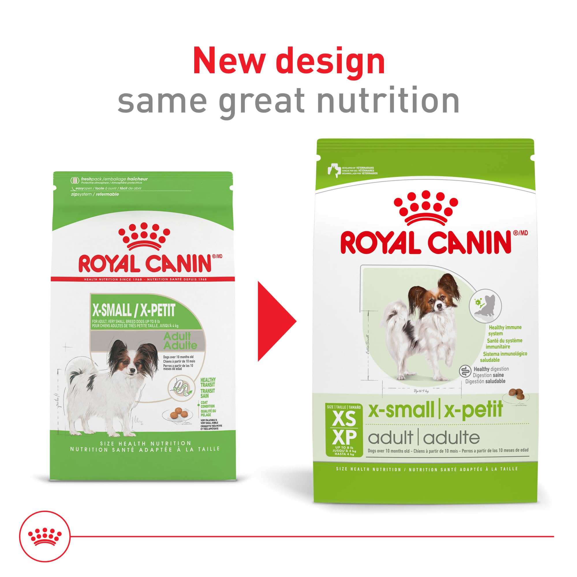 Royal Canin Size X-Small en cuenco, servido en cada comida.