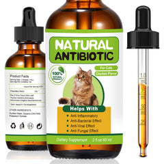 RUAKPL antibiótico natural para gatos, botella, posible apoyo a la salud general.