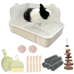RUBYHOME caja de arena para conejos: diseño profundo que facilita la limpieza y el mantenimiento.