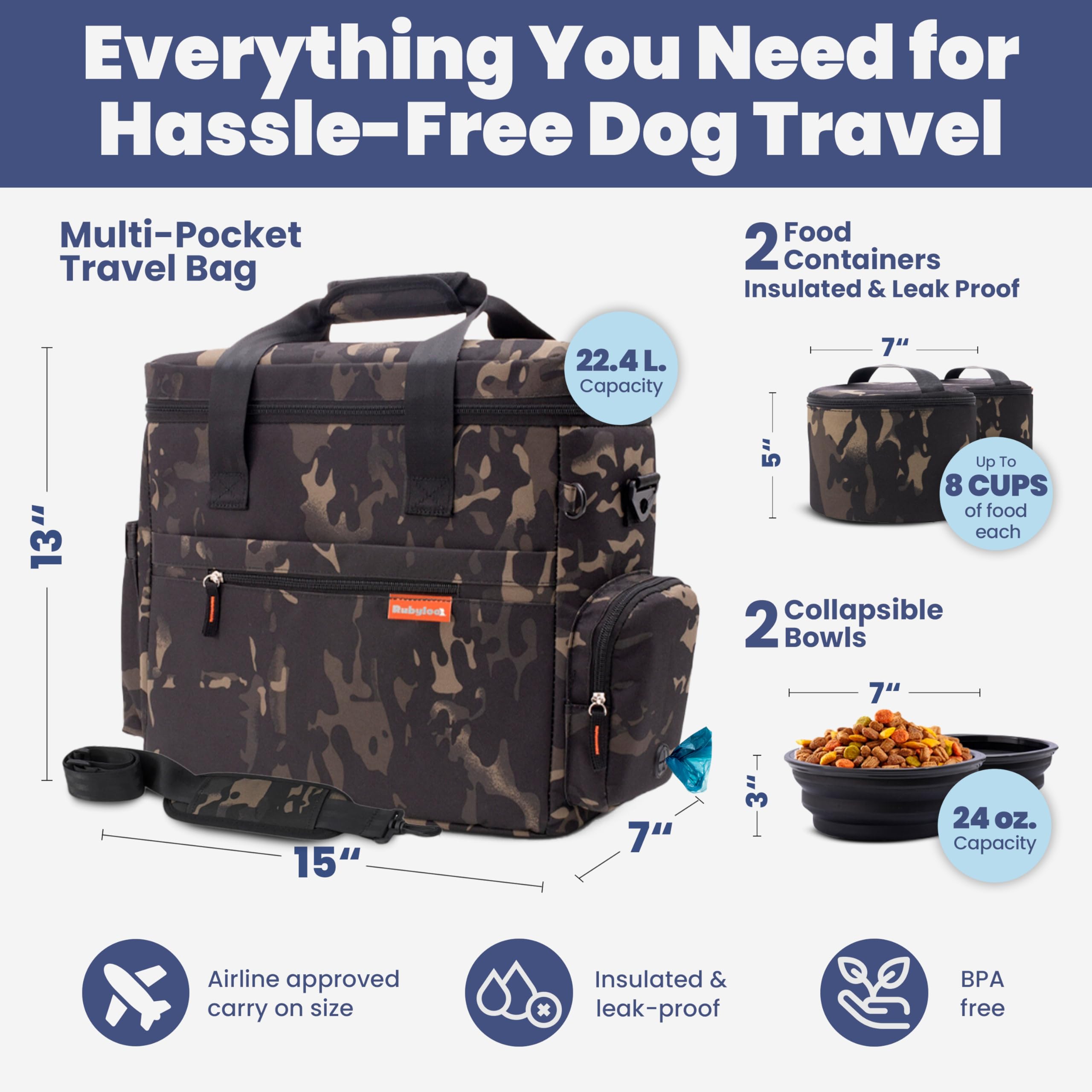 Rubyloo Bolsa Original para Perros: dispensador de bolsas para paseos