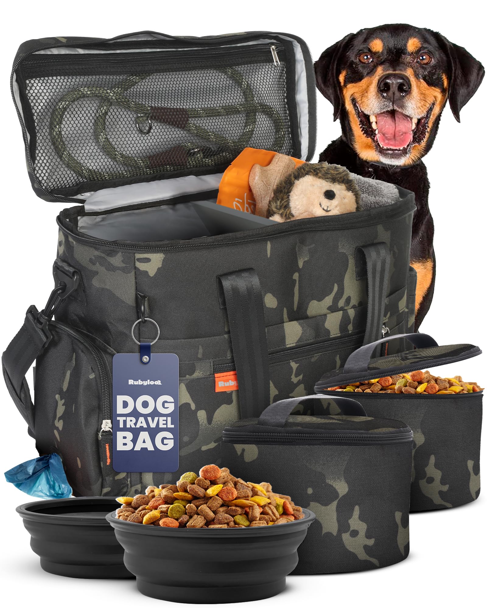 Rubyloo Bolsa Original para Perros: tazones colapsables para alimentar fuera de casa