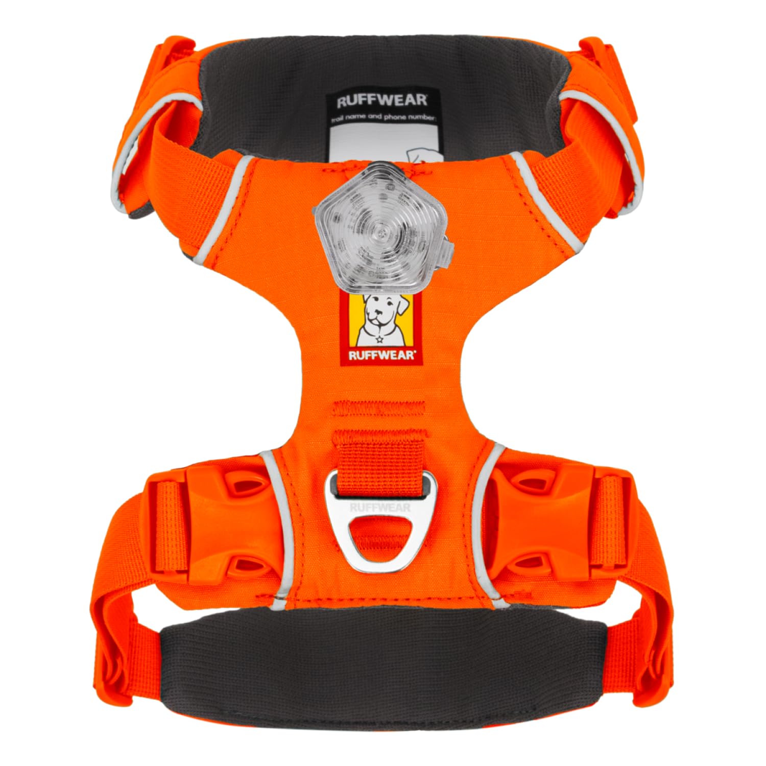 Ruffwear Front Range anilla para la luz Beacon para salidas nocturnas.