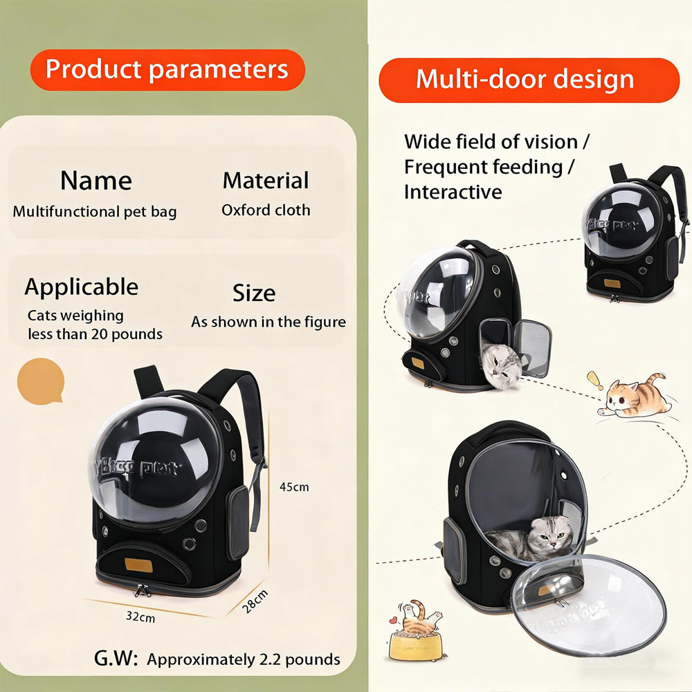 RuiXiangTeng gato-mochila espacio-amplio, movimiento cómodo para la mascota