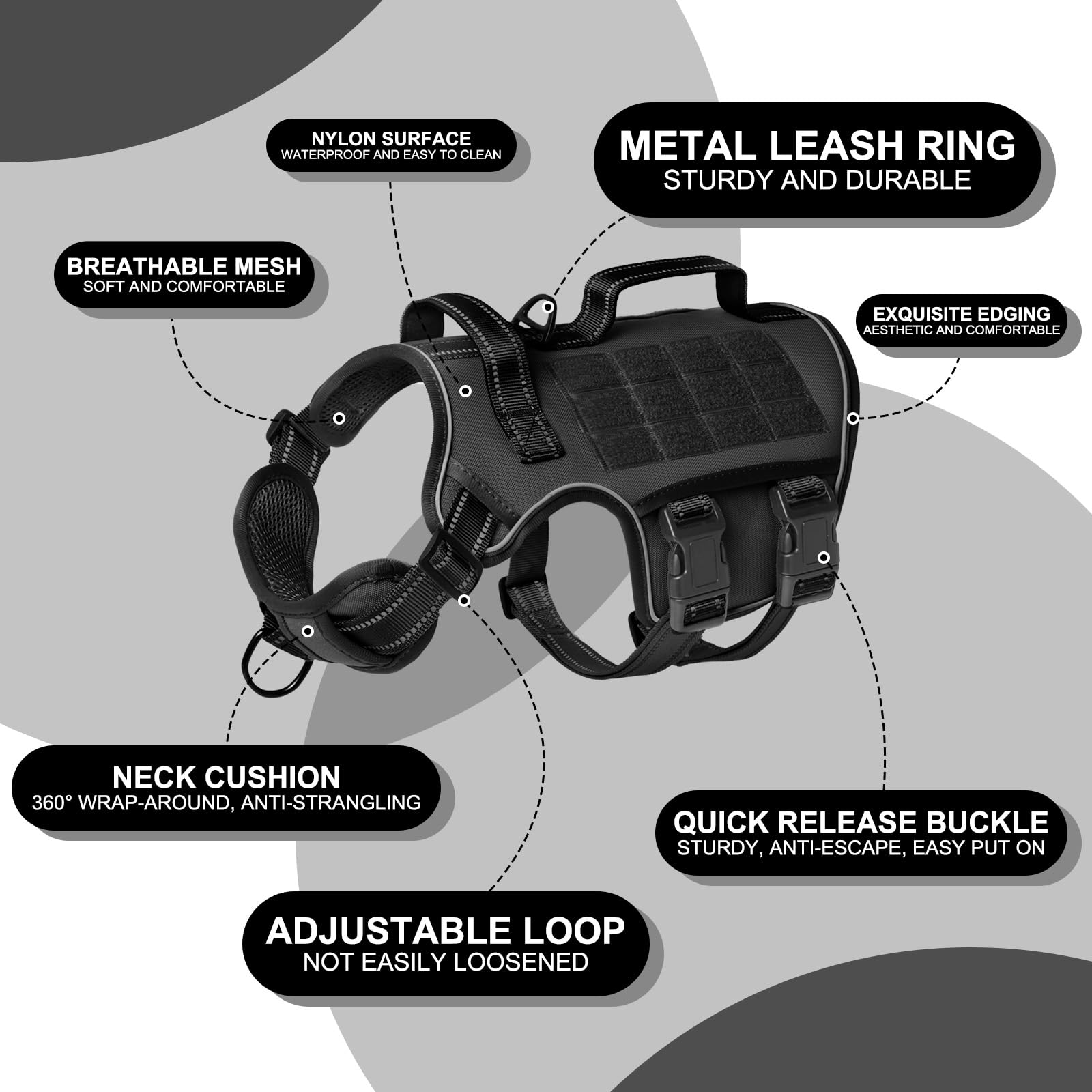 RunFido anilla-trasera para caminatas suaves y paseos relajados.