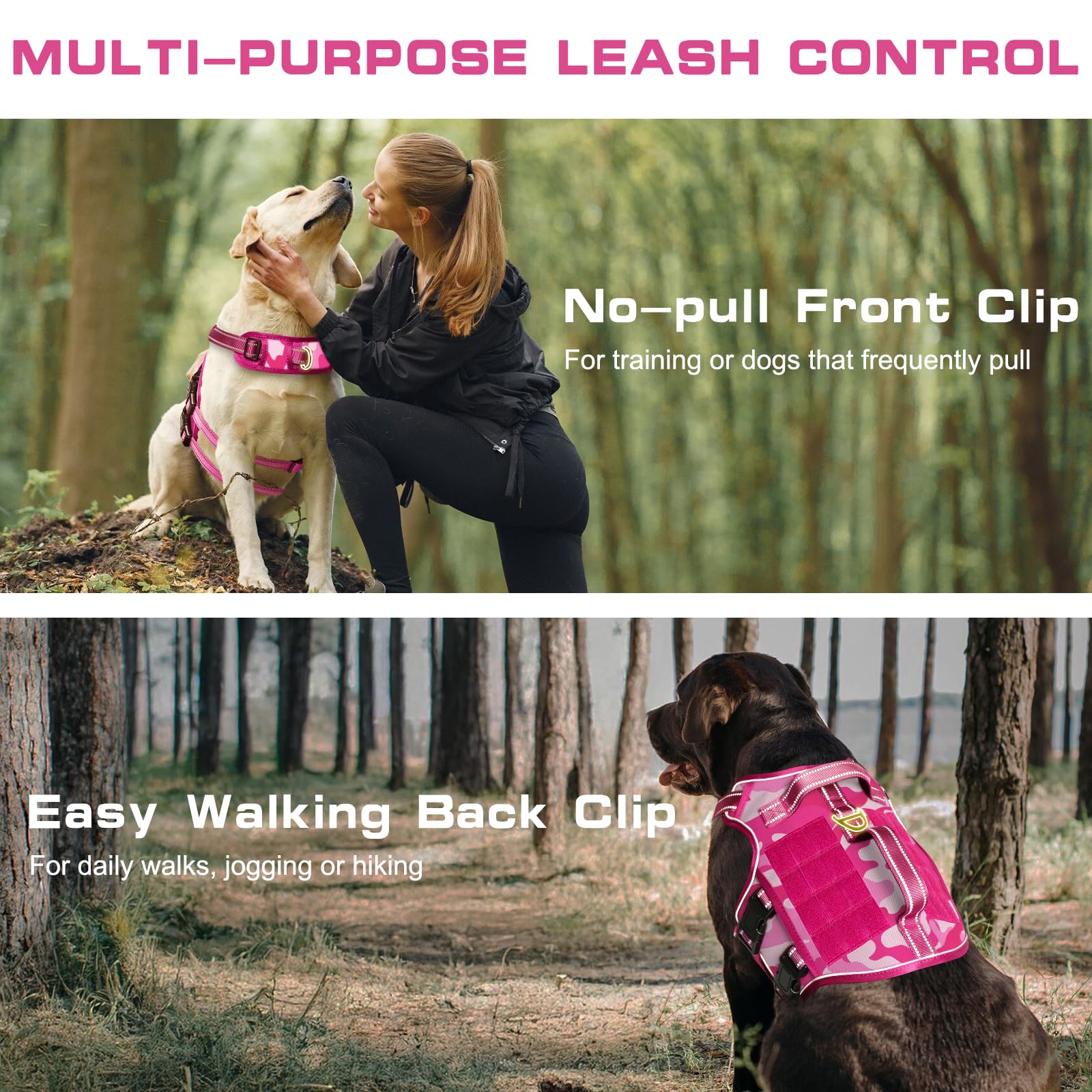 RunFido arnés grande con anilla frontal para control