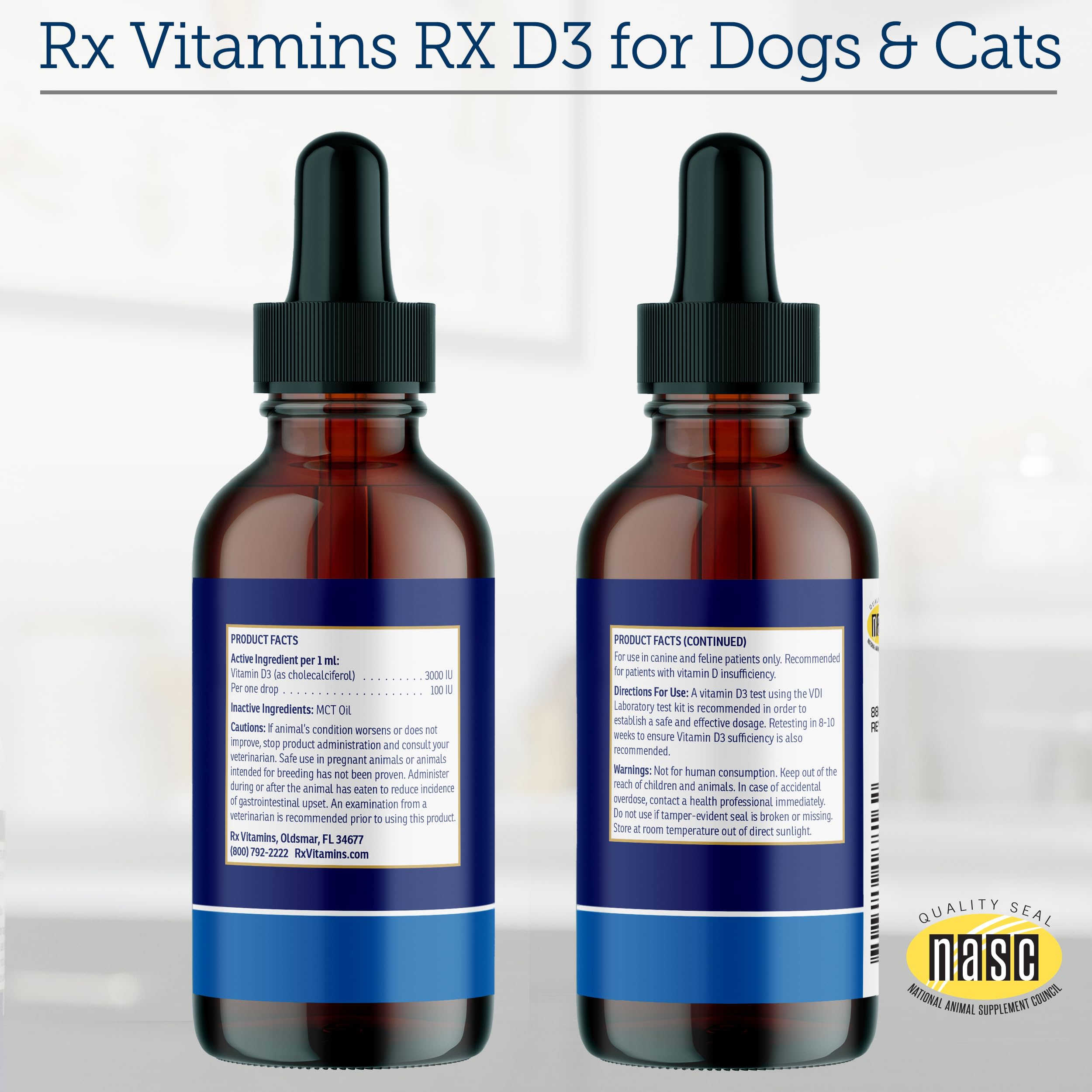 Rx Vitamins Rx D3 aceite-mct: base que favorece la absorción de nutrientes.