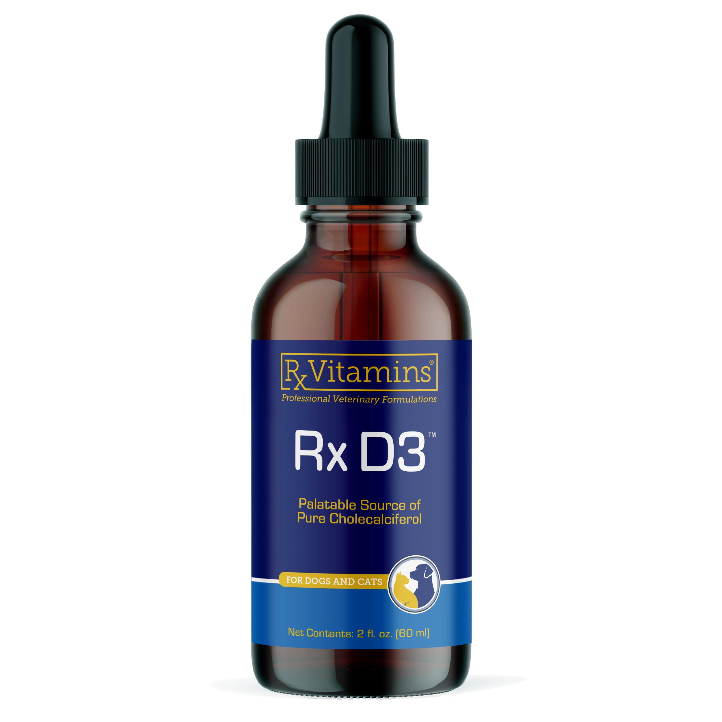 Rx Vitamins Rx D3 botella-vertido: dosis sencilla para perros y gatos.