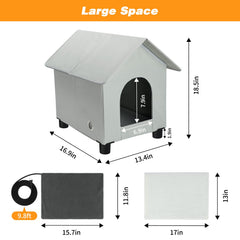 Rypet casa gatos elevada dos pulgadas del suelo para mantenerla seca.