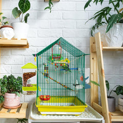 Material acrílico duradero Rypet para jaula, diseño resistente para aves pequeñas.
