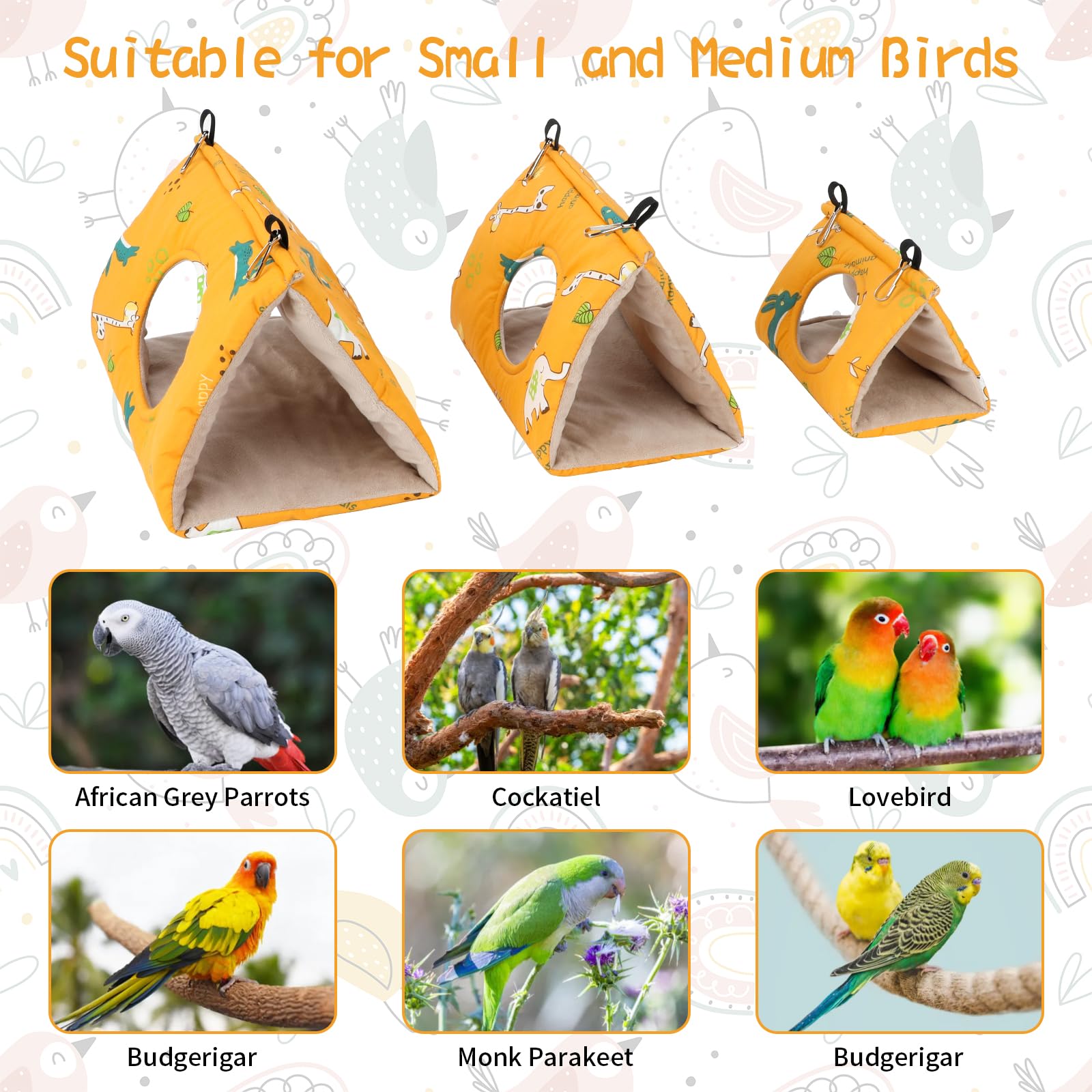 Nido Rypet detalles en amarillo perfecto para aves tranquilas