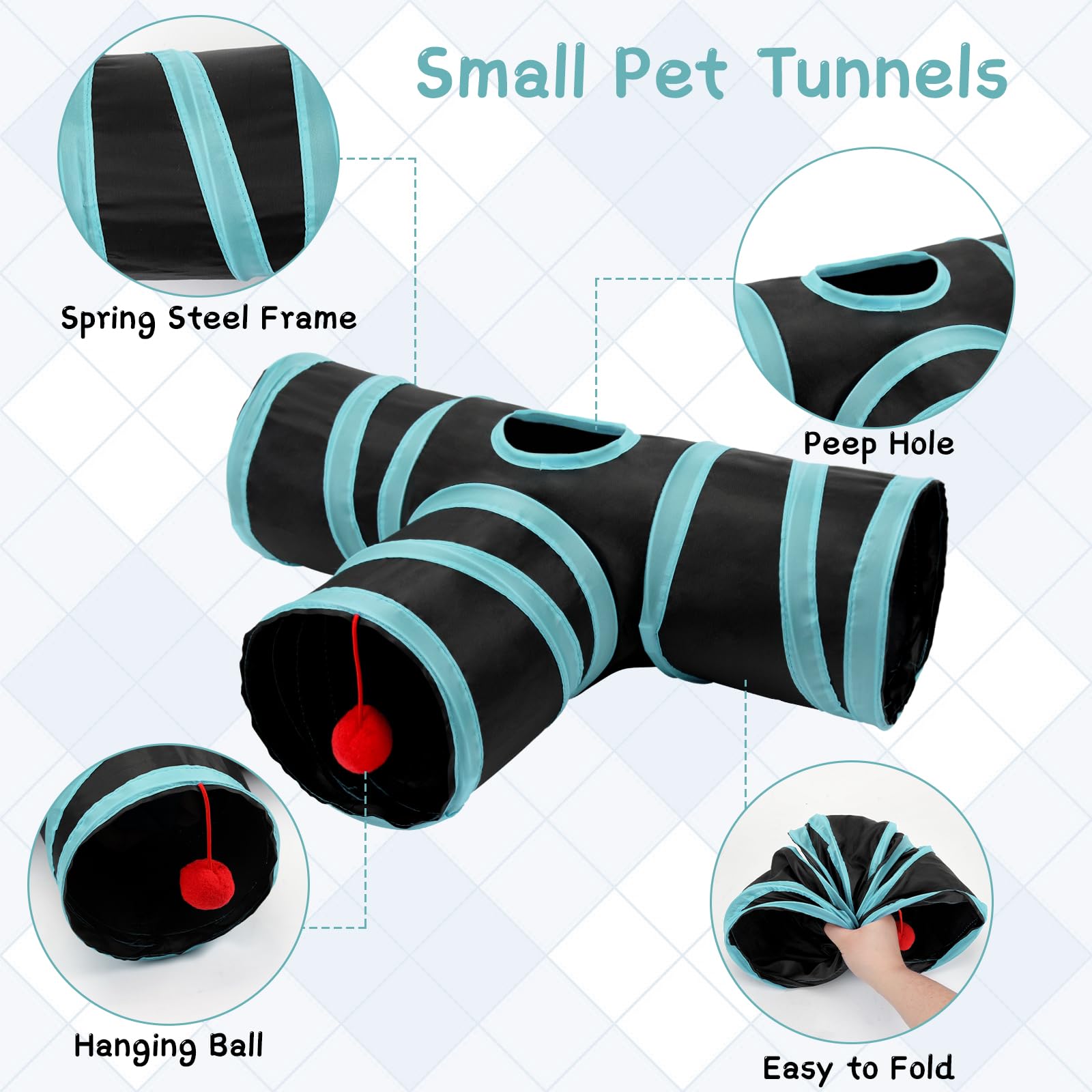 Rypet protectores de extremos de resorte para túneles de mascotas.
