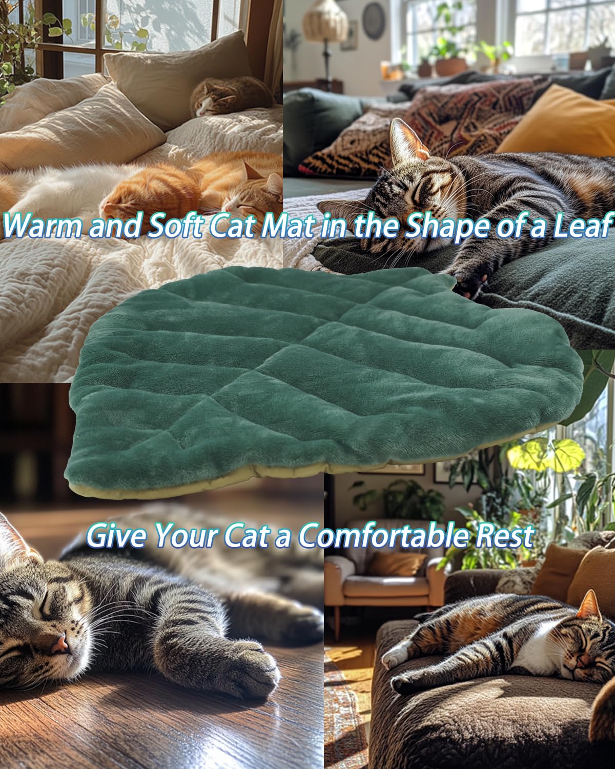 Rzxlszy almohadilla gato forma hoja verde decorativa y practica