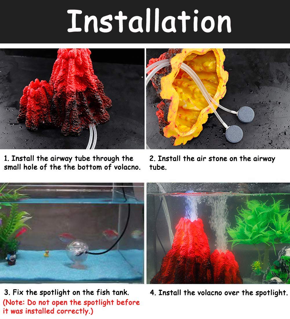 Dimensiones del volcán de S-Lifeeling para acuario