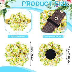 Sadnyy adornos florales en lazo para collar de perro azul, colorido para fiestas.