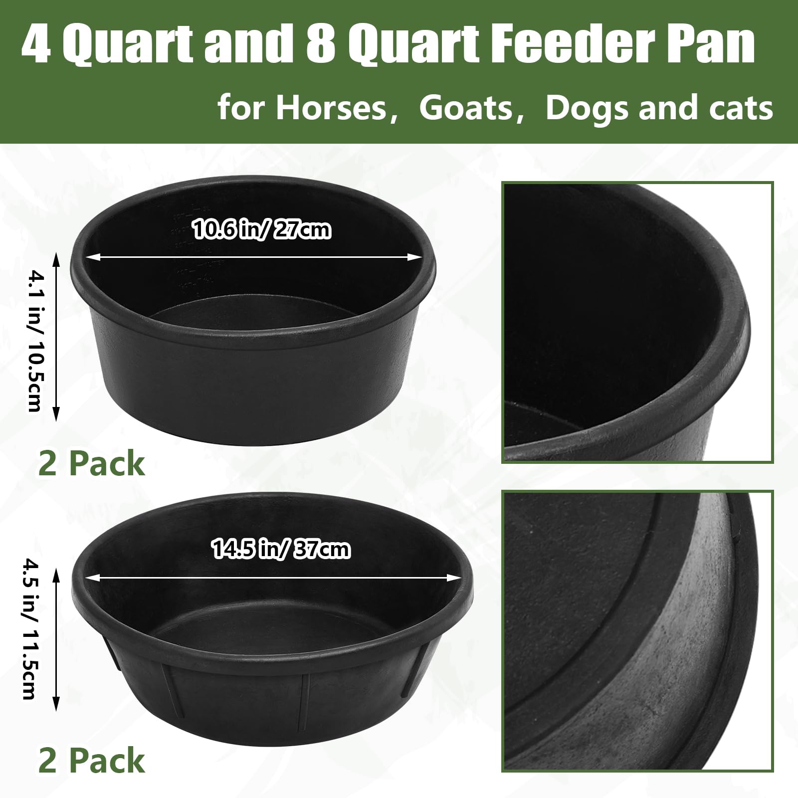 Sadnyy alimentador de goma para 8 cuartos, ideal para múltiples animales.